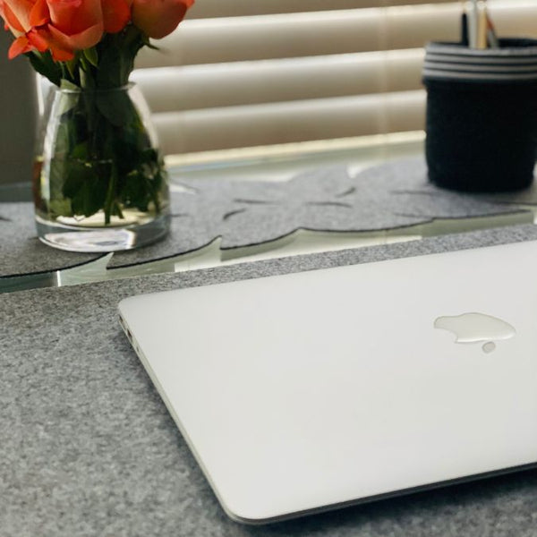 small grey felt desk mats ideal for laptops 