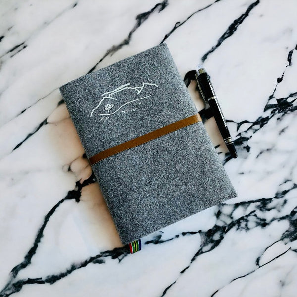 A5 Journal grey with white Cape Town print 