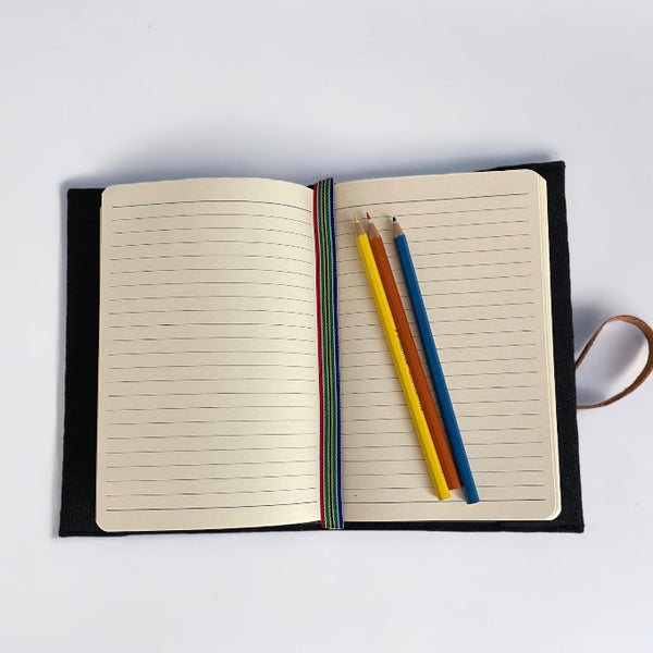 A5 open Notebook with lined pages 