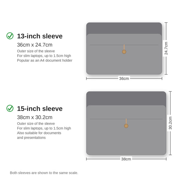 size guide for laptop  sleeves 