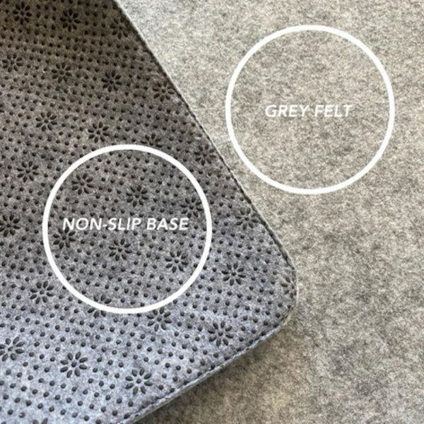 Desk Pad, Desk Mat front colour and texture. Non-slip base colour and texture. 